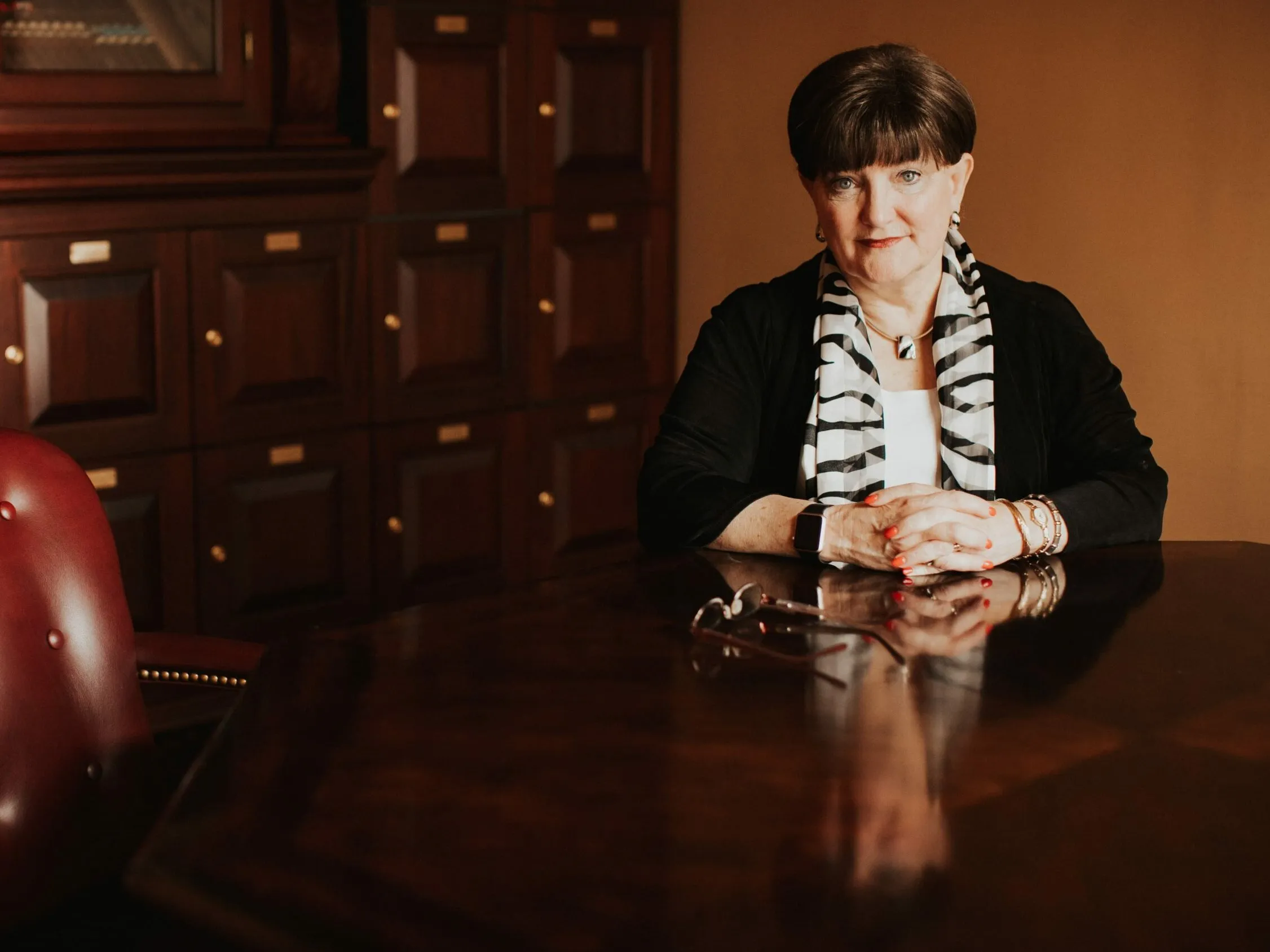 Attorney Lynn Banta at her desk